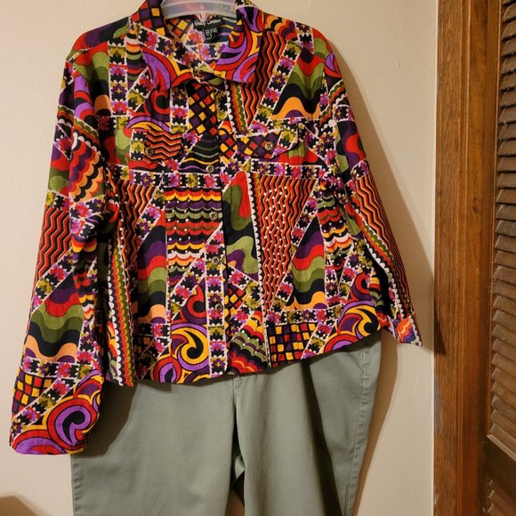 Gaudy Couture Short Jacket Shirt Size XL Colorful - Picture 13 of 14
